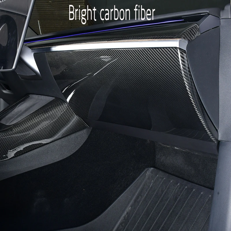

Автомобильный чехол для перчаточного ящика второго пилота, чехол из настоящего углеродного волокна для Tesla Model 3 Model y 2017-2023, аксессуары для салона автомобиля, запчасти