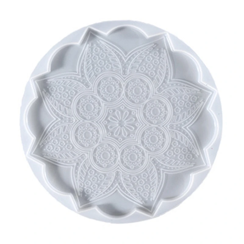 

Mandala Coaster Epoxy Resin Mold Cup Mat Placemat Casting Silicone Mould DIY Crafts Home Decorations Making Tools