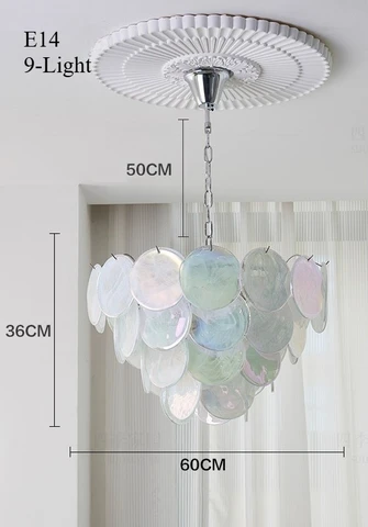 Французская винтажная стеклянная подвесная люстра Winfordo