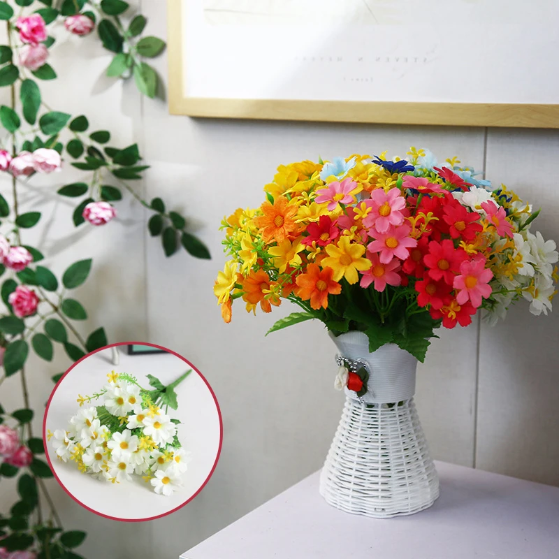 1 букет из 28 искусственных цветов искусственные шелковые орхидеи хризантемы