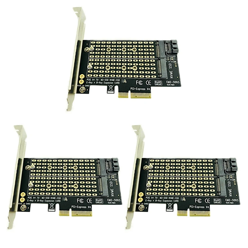 

3X Pcie To M2/M.2 Adapter M.2 Ngff To Desktop Pcie X4 X8 X16 Nvme Sata Dual Ssd Pci Express Adapter Card