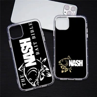 nash fishing logo phone case for iphone 13 12 11 pro max mini xs 8 7 plus x se 2020 xr transparent soft cover
