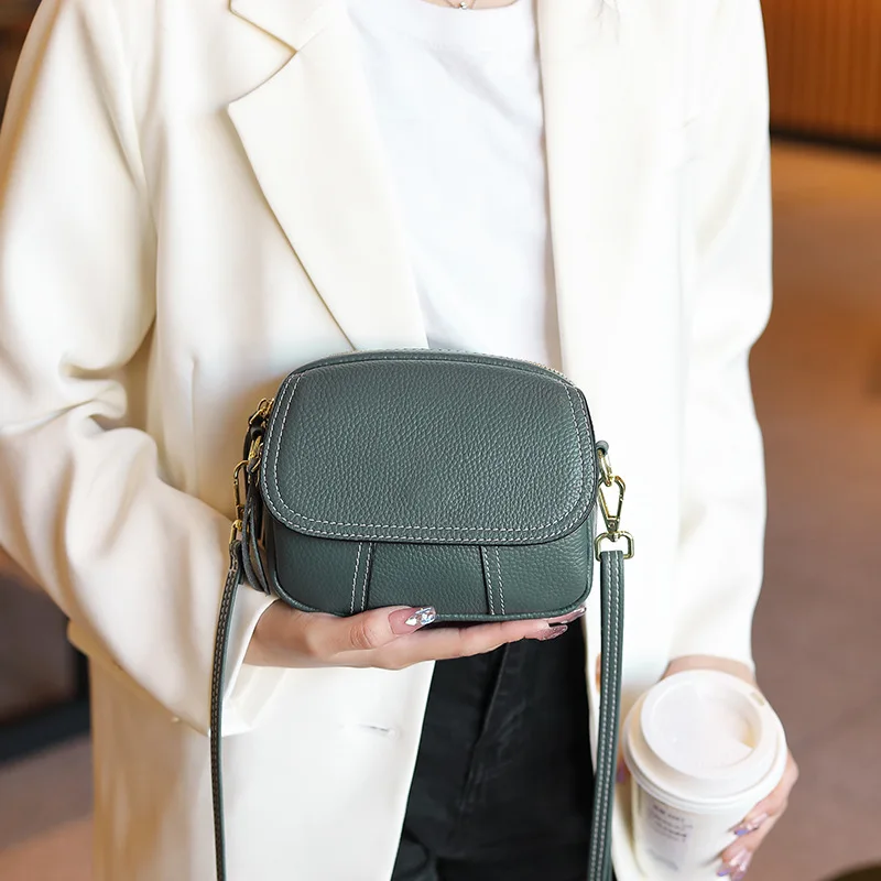 

First Layer Cowhide Leather Women Bag 2023 New Trendy Soft Leather Mini Shoulder Bag Small lLadies Genuine Leather Crossbody Bag