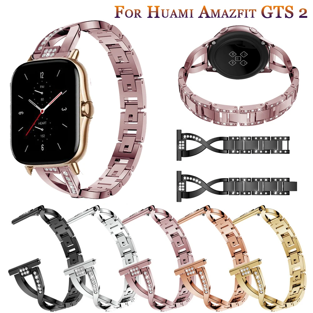 

New Stainless Steel Strap For Huami Amazfit GTS 2 / Mini Smart Watch Band Sport Bracelet For Xiaomi Amazfit Bip S/U / Pro / GTR