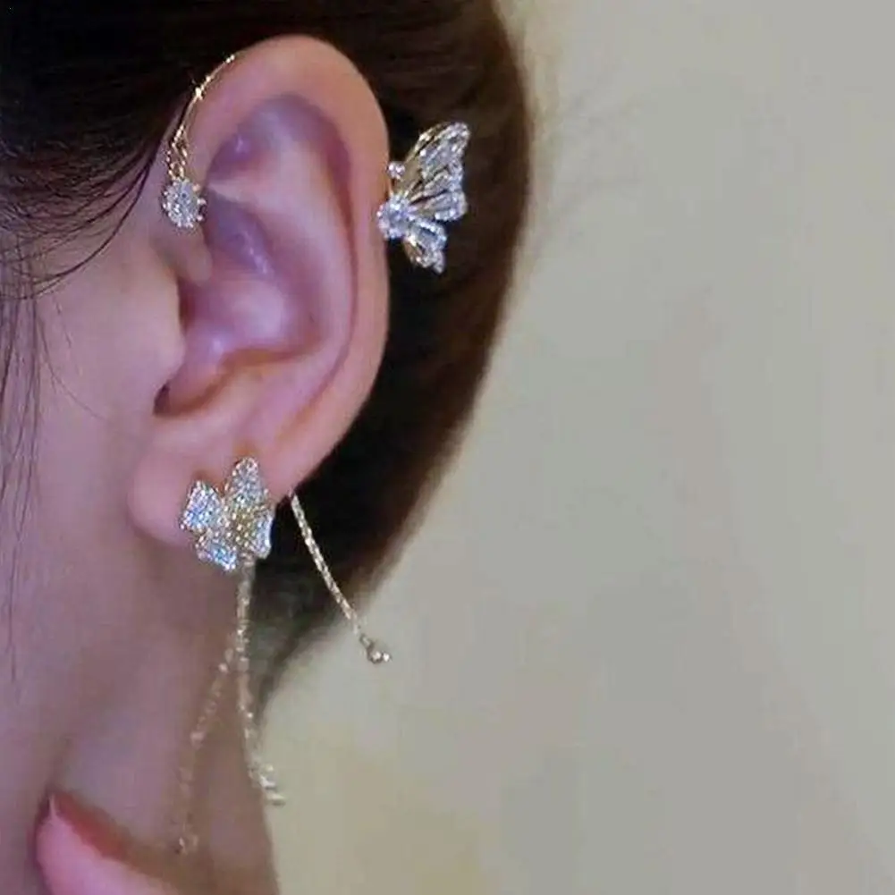 

Серьги-клипсы женские с цирконом, без пирсинга