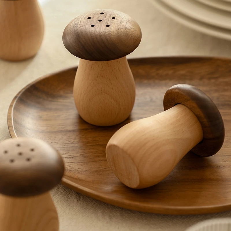 

Wood Mushroom Toothpick Box Creative Toothpick Holder with Hole Toothpicks Storage Box Restaurant Kitchen Desktop Organizer