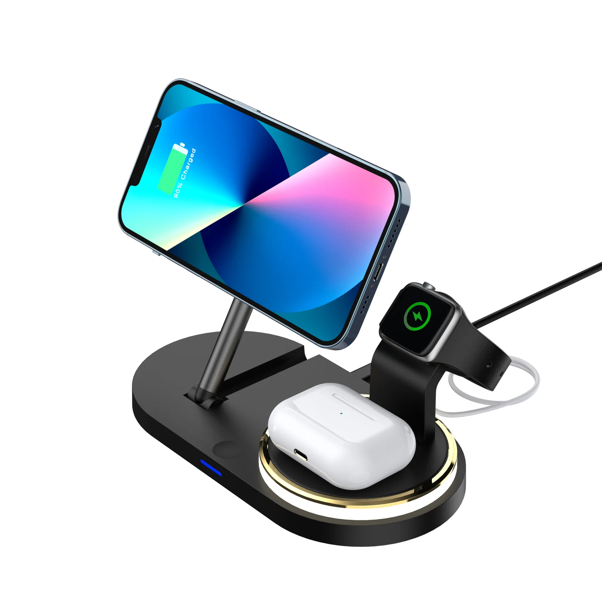 

Многофункциональный настольный Магнитный кронштейн для беспроводной зарядки Qi-сертифицированная станция для быстрой зарядки черная/бела...