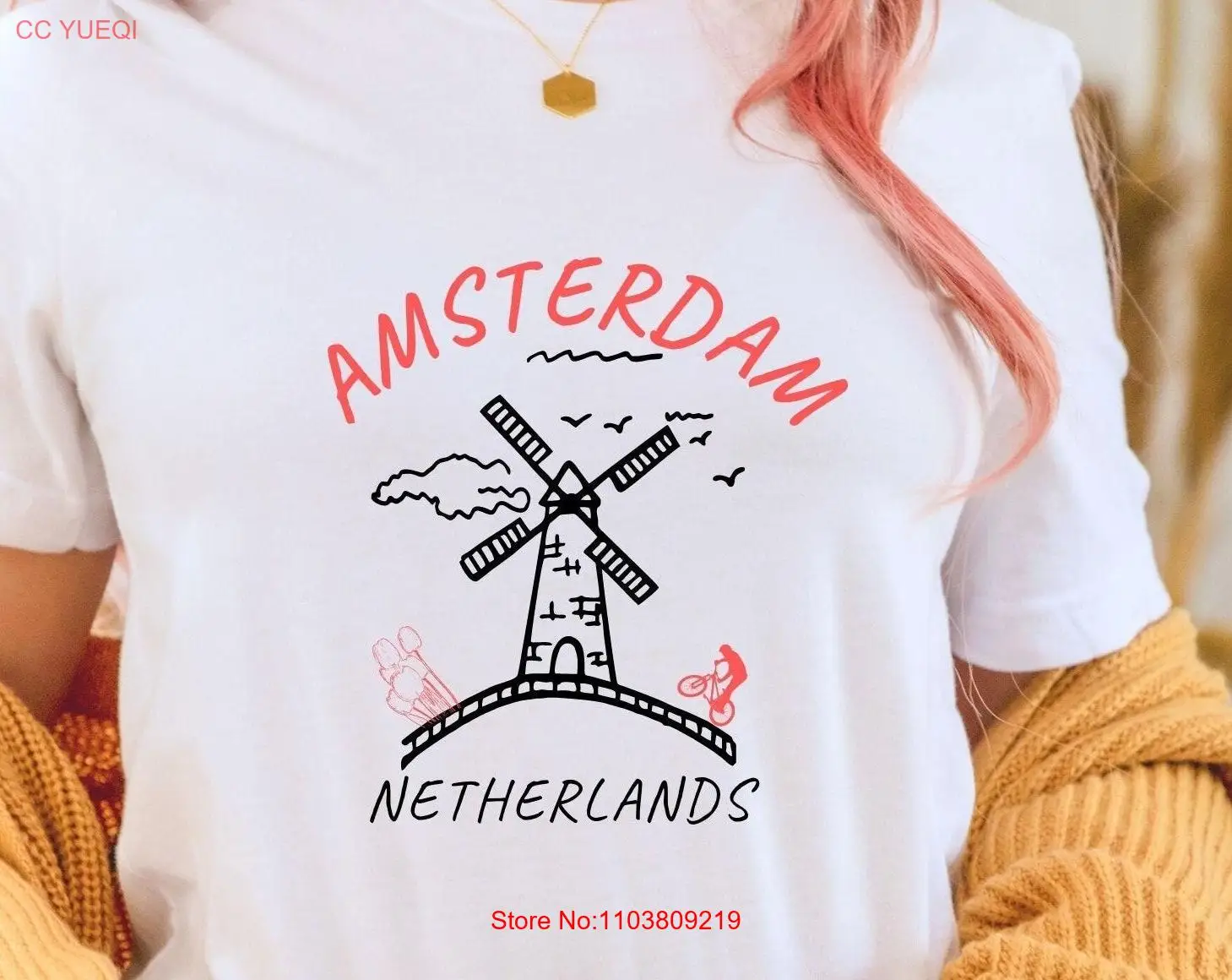 Футболка Амстердам Нидерланды Europe Trip City Travel Lover очень мягкая и удобная с длинными