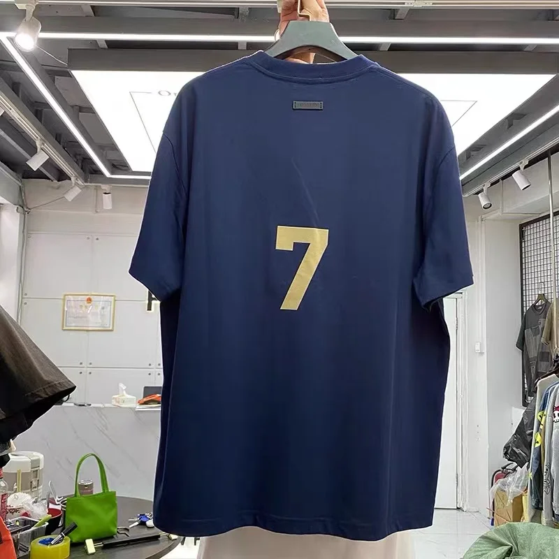

Season 7 topline Figure 7 flocking short sleeve t-shirt loose