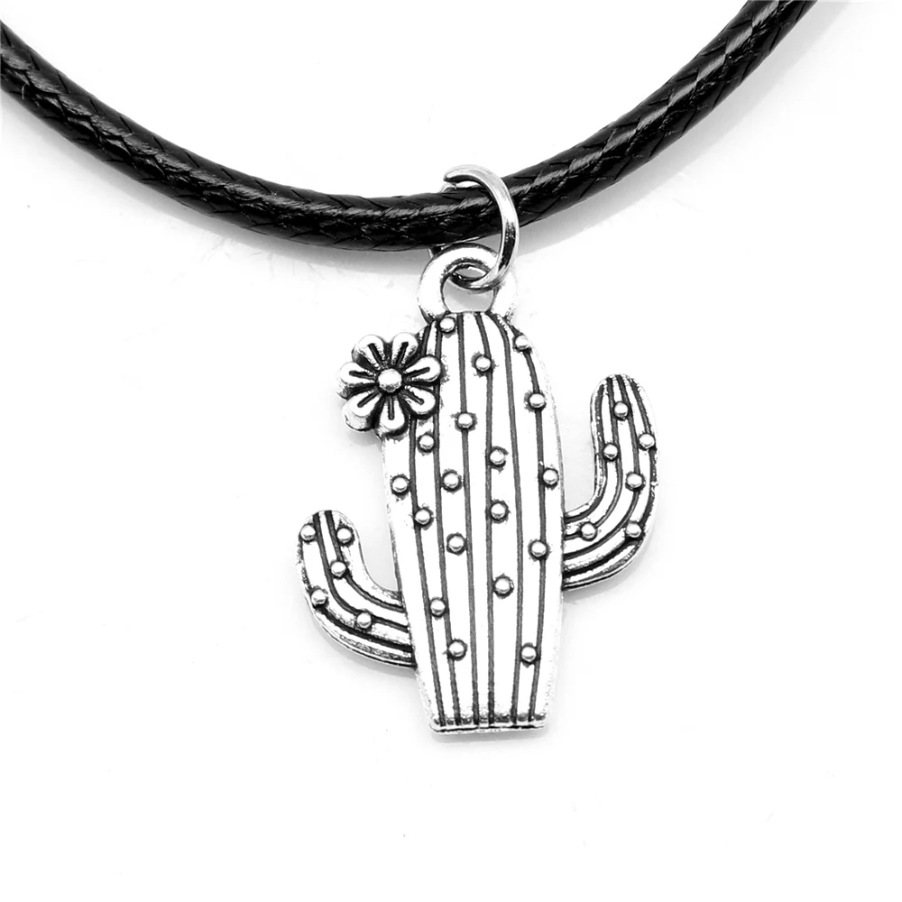 

1 шт. антикварный серебряный цвет 15x2 0 мм Ожерелье «кактус» Ручные ювелирные изделия Diy