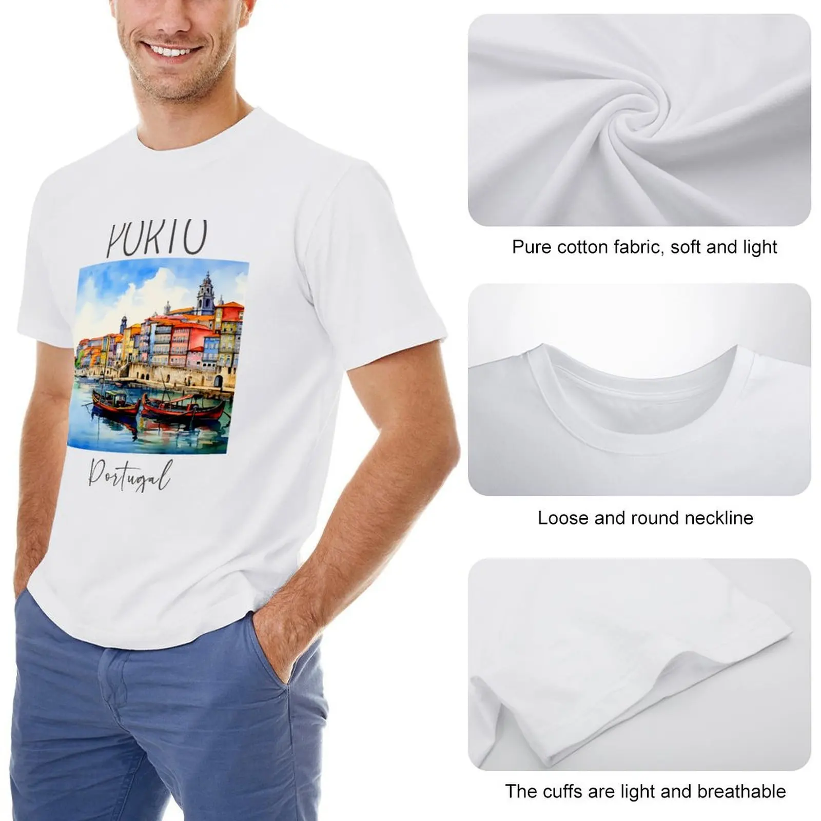 Акварельный дизайн Porto - Португалия Футболка для мальчиков с животным принтом