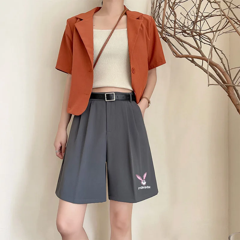 

Women Golf Shorts Loose Wide Leg Pants 2022 Summer Breathable Thin Fashion Casual Pants Straight-leg Five-point Ladies Golf Wear