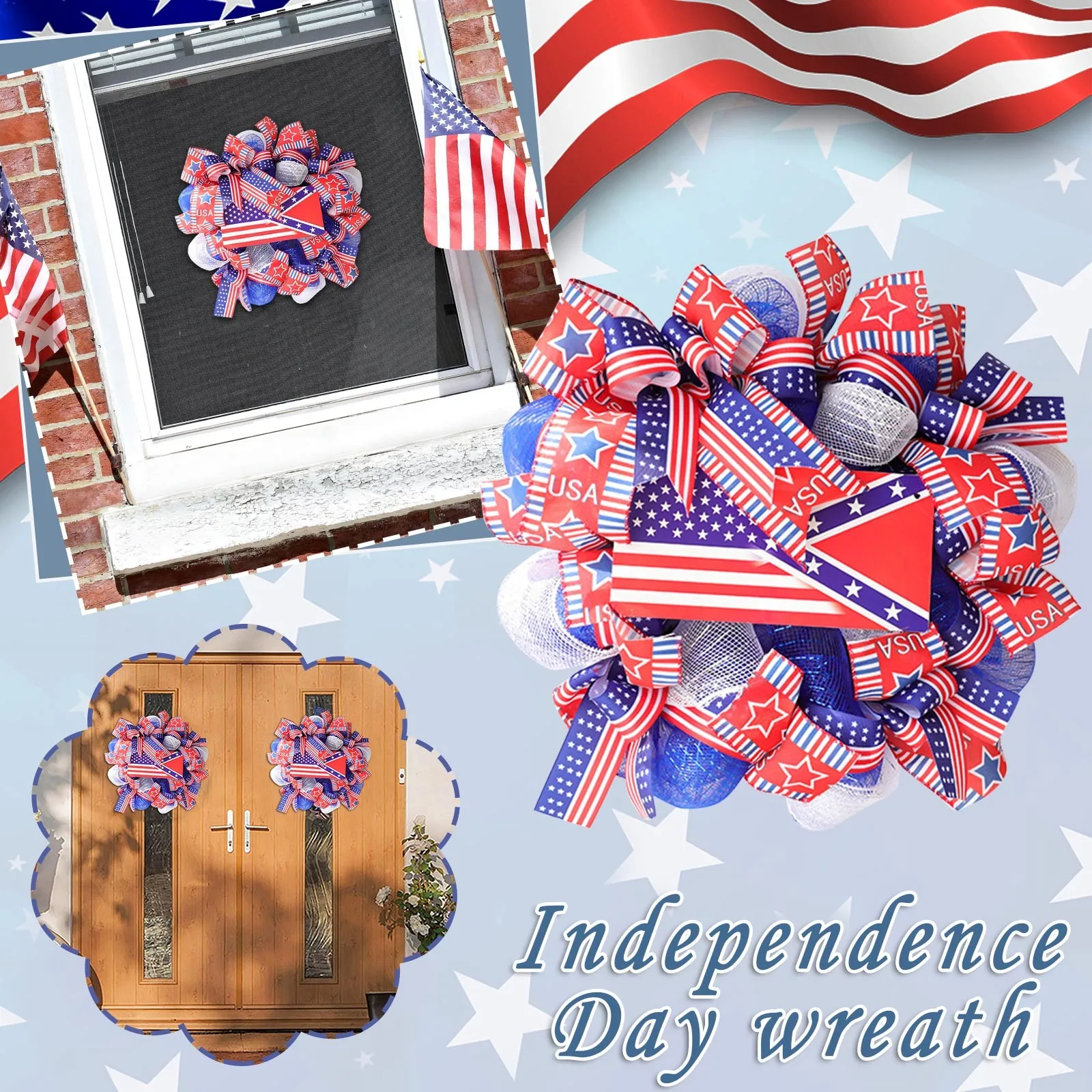 

Американский День Независимости, флаг, гирлянда из искусственного хлопка для передней части