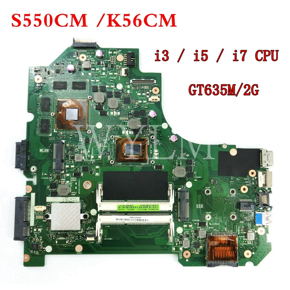 

S550CM K56CM GT635M i3/i5/i7CPU notebook Mainboard For ASUS A56C K56C K56CM S56C K56CB S550C Laptop Motherboard Tested Working