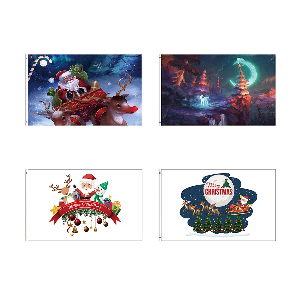 

3x5 Ft Merry Christmas Flag Xmas Santa Claus Indoor Bedroom Living Room Decoration Banner Flag