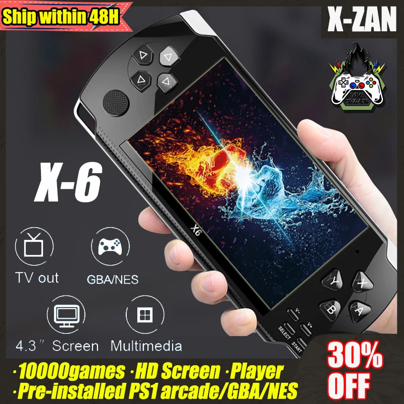 

X6 4.3inch Handheld Video Game Console Portable Stick Retro Arcade Mp4 MP5 Game Player Support Camera Video E-book Mini Gamings