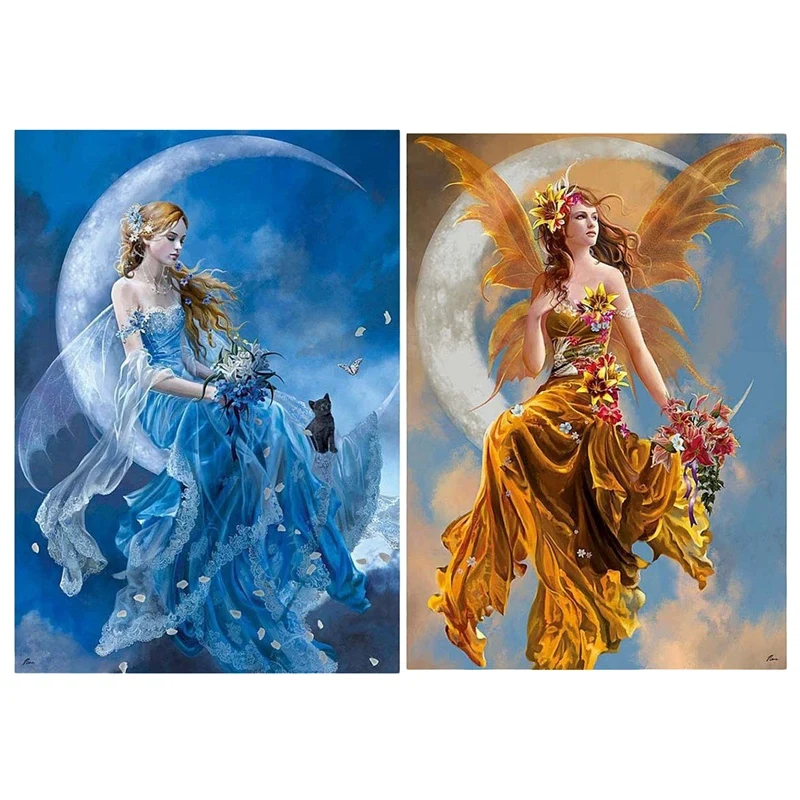 

Набор для алмазной живописи 5D «сделай сам», Набор для вышивки крестиком, искусство, домашнее украшение, 1 комплект, оранжевый и 1 набор, сапфировый синий