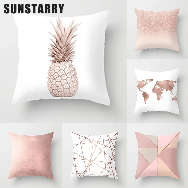 

Pink Cushion Cover Home Decorative Pillows For Sofa Nordic Throw Pillowcases Car Interior Housewares Modern Personalized Gift