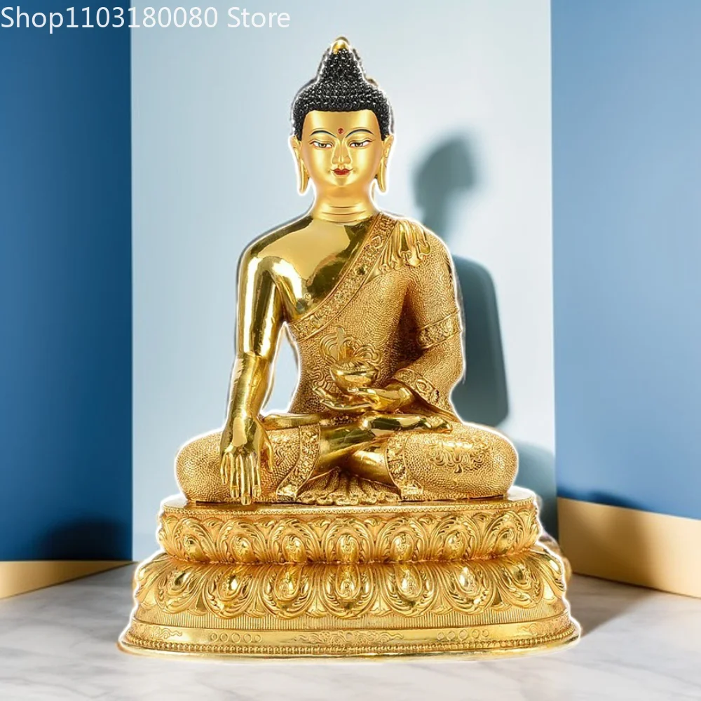 42 см медная латунная позолоченная фотография Тибетский буддизм Будда Aksobhya