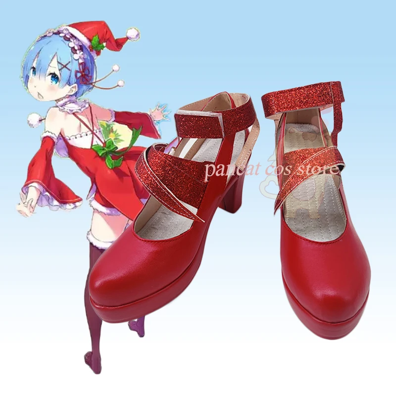 

Туфли для косплея Re:Zero Rem, длинные ботинки на Хэллоуин, комикс, костюм для косплея, реквизит для аниме, Рождественская обувь для косплея, карнавал, Cos
