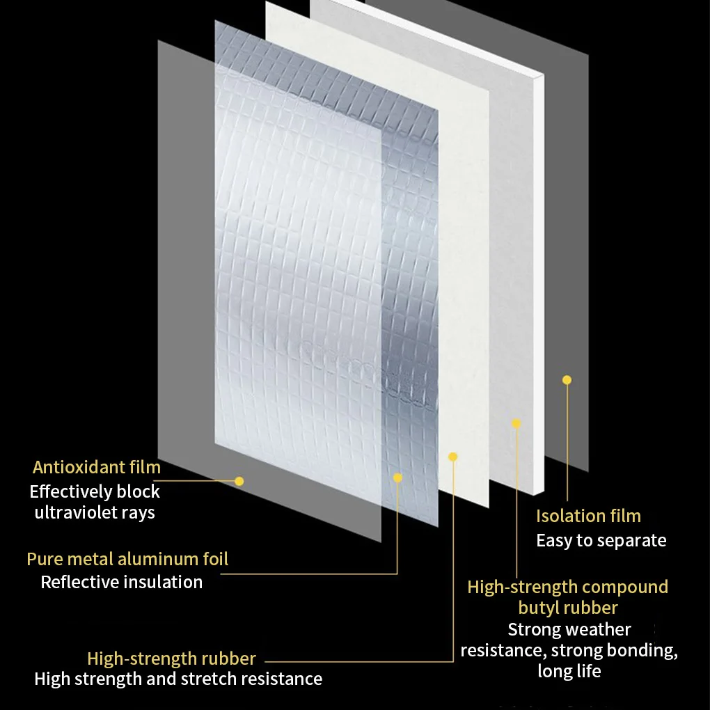 Алюминиевая фольга Бутилкаучуковая самоклеящаяся лента устойчивая к высоким