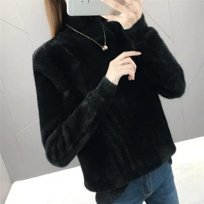 

Fashion new high collar thickened pullover sweater women's top one