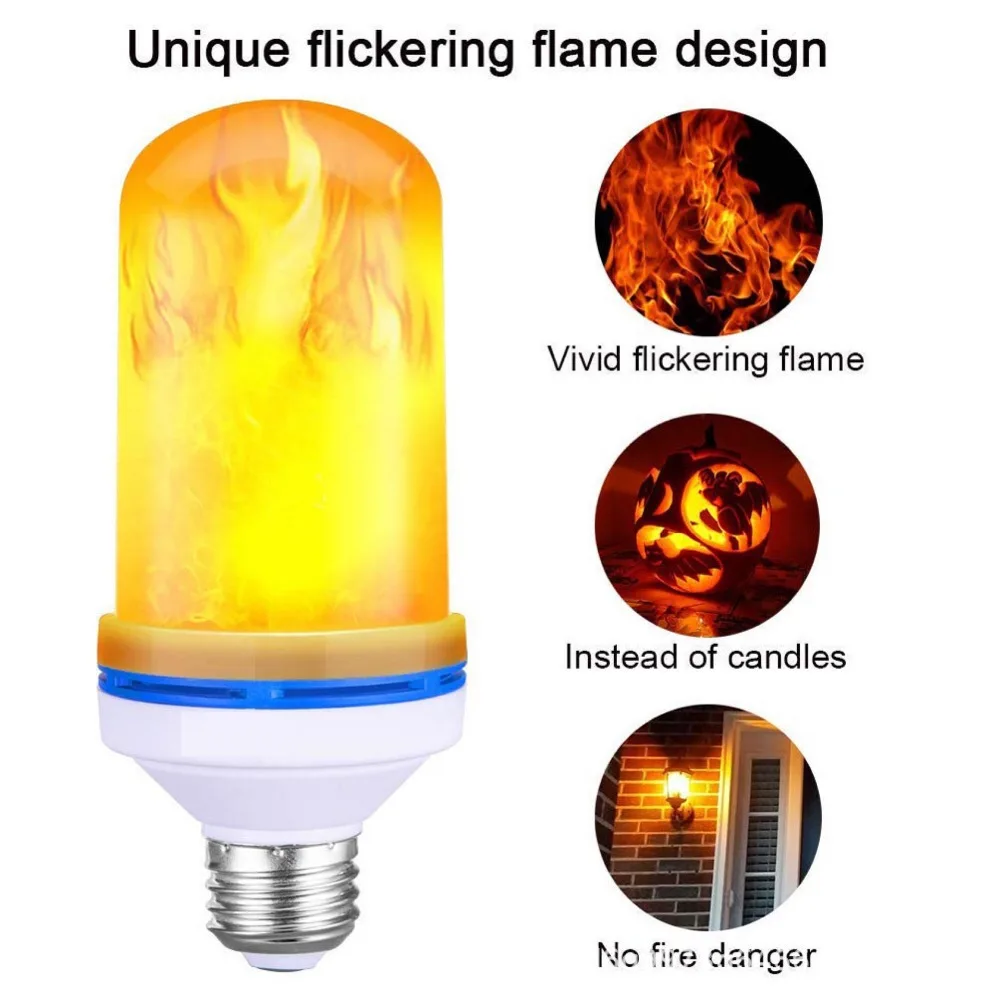 

E27 B22 E26 Flame Lamps 3W 85-265V 3 Modes Home Electronic LED Flame Effect Light Bulb Flickering Emulation Fire Light Dropship