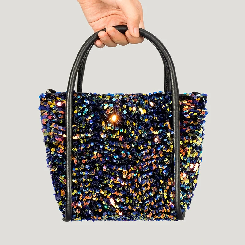 

Shiny Sequins Tote Bag Purses And Handbag Luxury Designer Bags For Women 2023 High Quality Shoulder Crossbody Dinner Party Bag