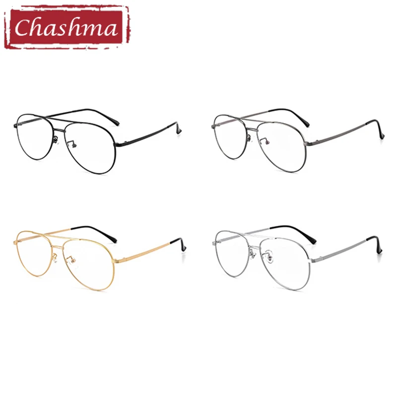Classic Eyeglasses Prescription Glasses Anti Blue Ray Fashion Big Circle Frame Myopia Minus Dark Lens Titanium Men