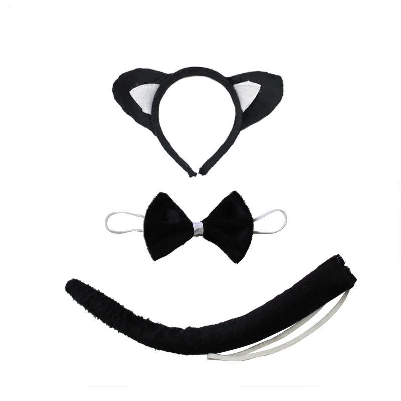 Детский костюм для косплея черная повязка на голову с кошачьими ушками