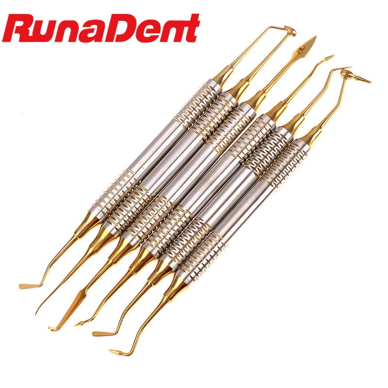 

Dental Resin Filling Composite Spatula Titanium Plated Head Resin Filler Set Thick Handle Restoration Dental Instrument