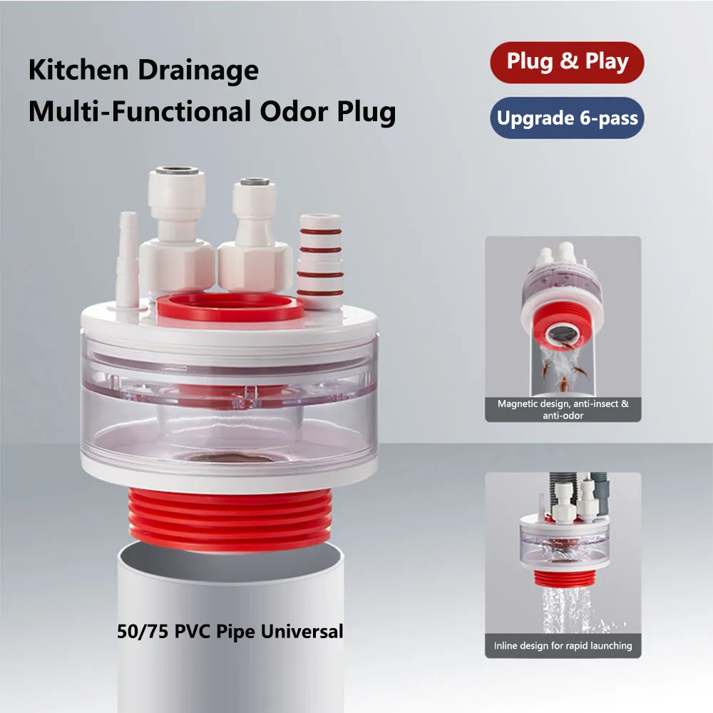 50/75 мм многофункциональная водосточная труба для кухонной раковины 6 в 1