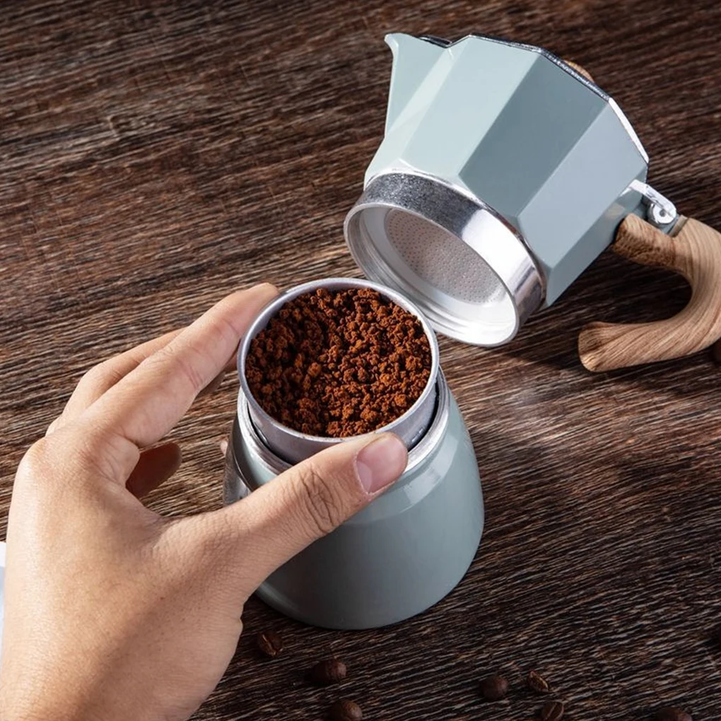 

Moka Coffee Pot Coffee Maker 150/300ml Aluminium Octagonal Stovetop Applicable Coffee Maker Houshold Coffee Pot