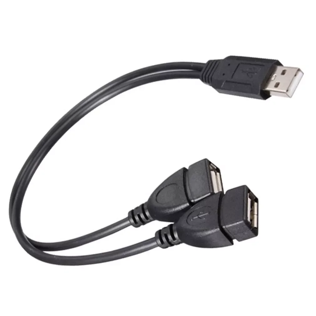 

New Data Cable USB 2.0 Dual USB Male To Female Portable Convenient USB Charging Power Cord Extension Cable
