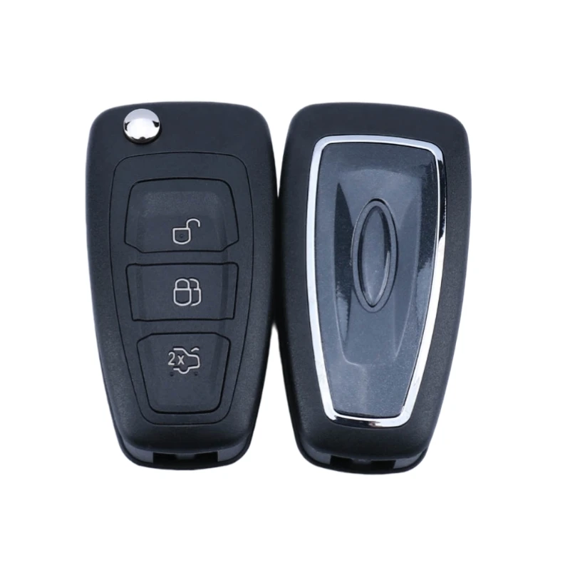 

With logo 3 Buttons flip remote key shell For Ford Focus Fiesta 2013 Fob Case with HU101 Blade