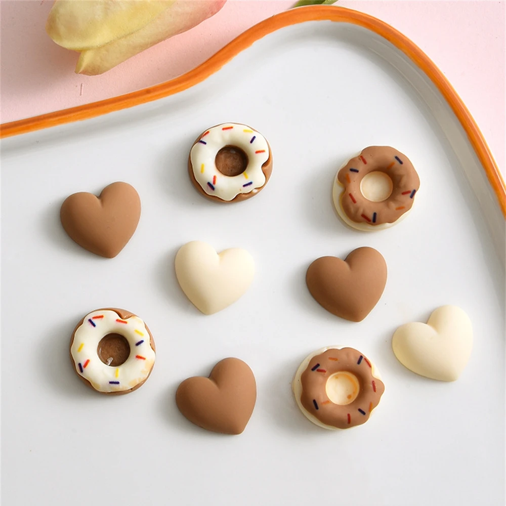 

10Pcs Cute Mini Lovely Doughnut Bread Flat Back Resin Cabochons Scrapbooking DIY Jewelry Craft Decoration Accessories