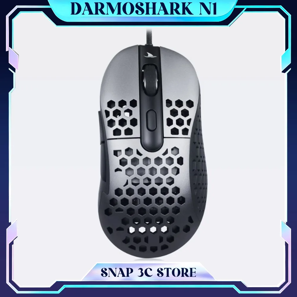 Фото Игровая мышь Darmoshark N1 Ultra Lightweight с проводным подключением, корпусом в виде сот и полым дизайном, высокоточная проводная мышь для геймеров FPS №1
