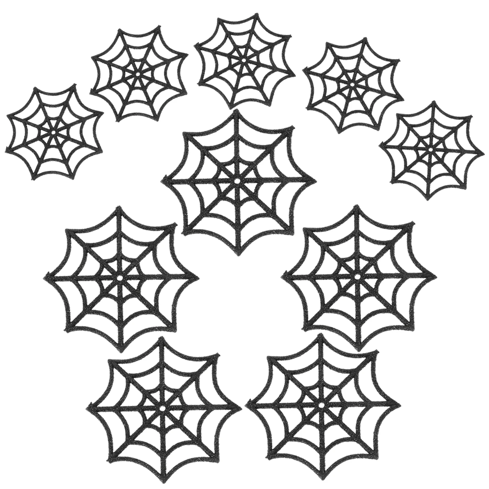 

10 Pcs Black Ornaments Halloween Decorative Props Party Layout Decoration Outdoor Cobweb Plastic Hanging Haunted House Spider