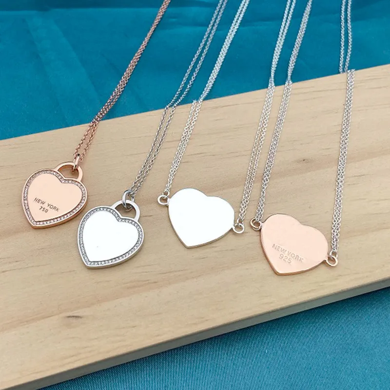 

Классическое ожерелье с кулоном в виде сердца, серебро 925 пробы, подарочные украшения