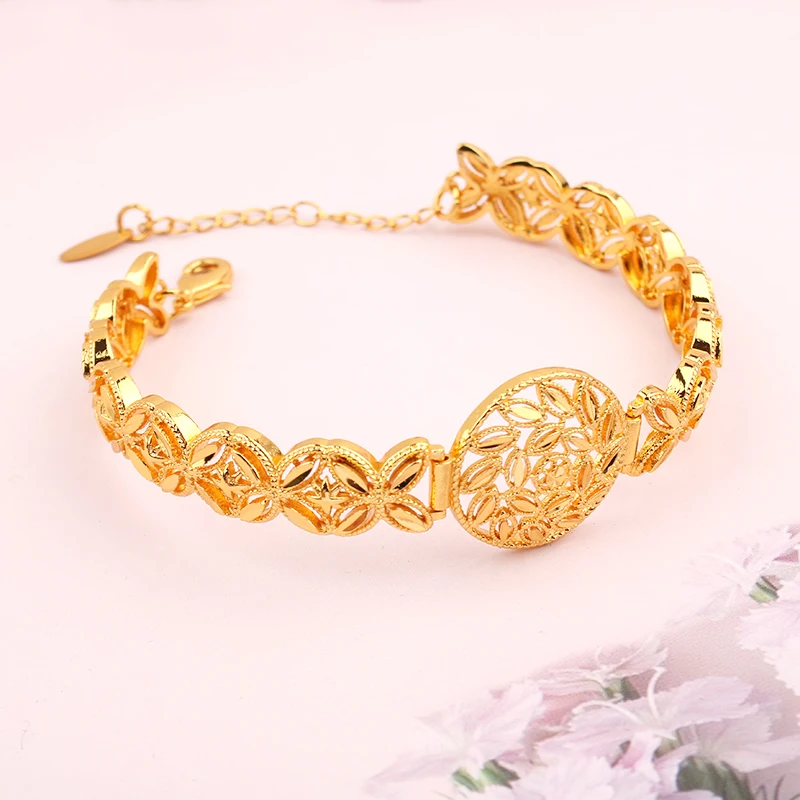Женский браслет с покрытием 24-каратным золотом Арабская и Дубайская Свадебная