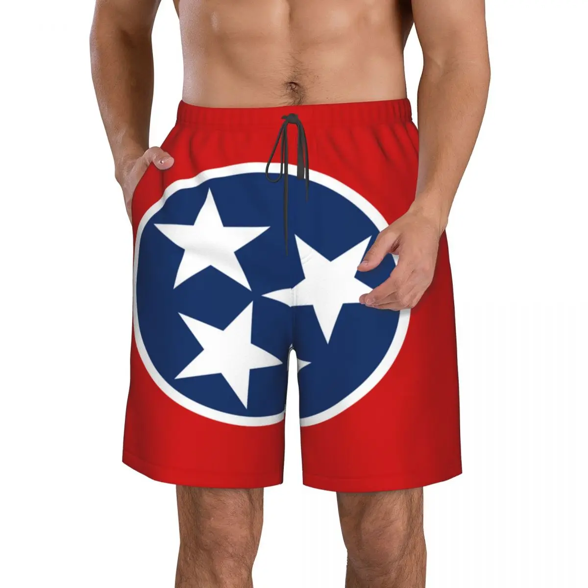 

Men's Swim Shorts Summer Swimwear Man Swimming Trunks Beach Shorts Surf Board Male Clothing Pants Flag Of Tennessee