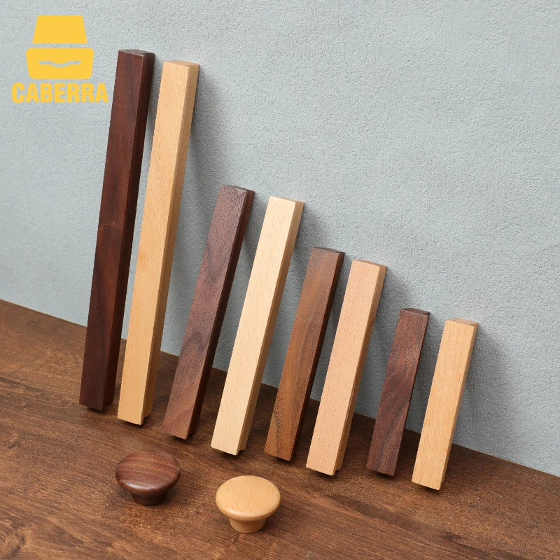 Деревянные ручки для мебели из ореха ящиков кухонных шкафов и комода шкафа |