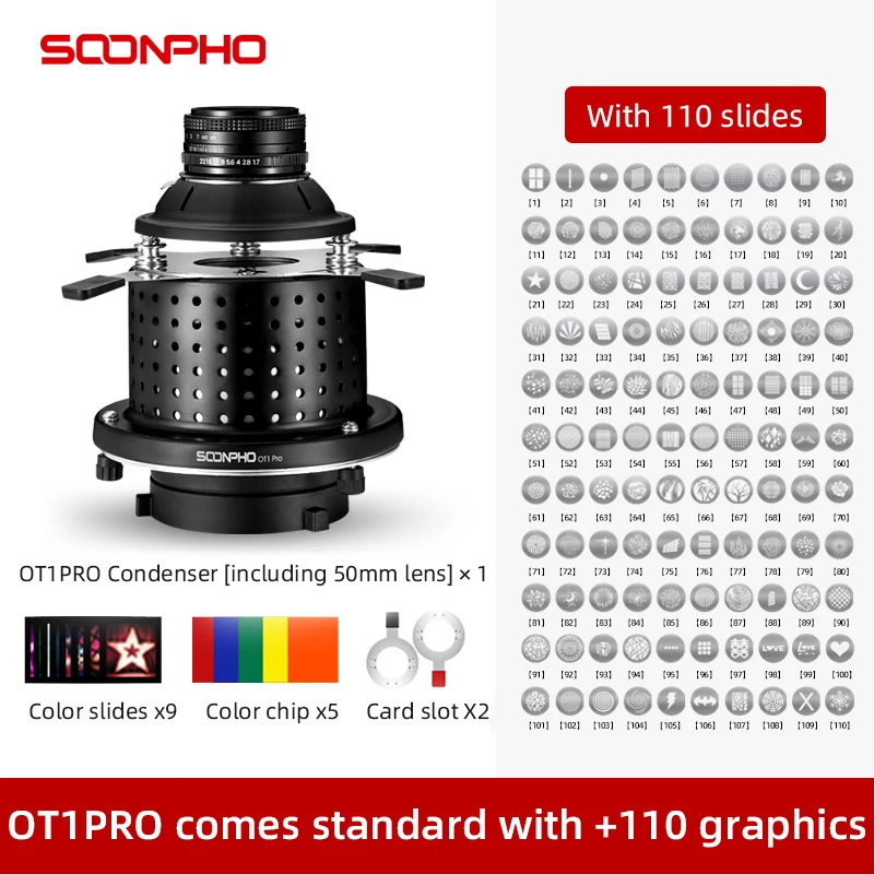 OT1 PRO фокусировать конический Snoots фото оптический конденсатор искусство спецэффектов профилированный брус светильник цилиндр для уличной вспышки GODOX Bowens Mount