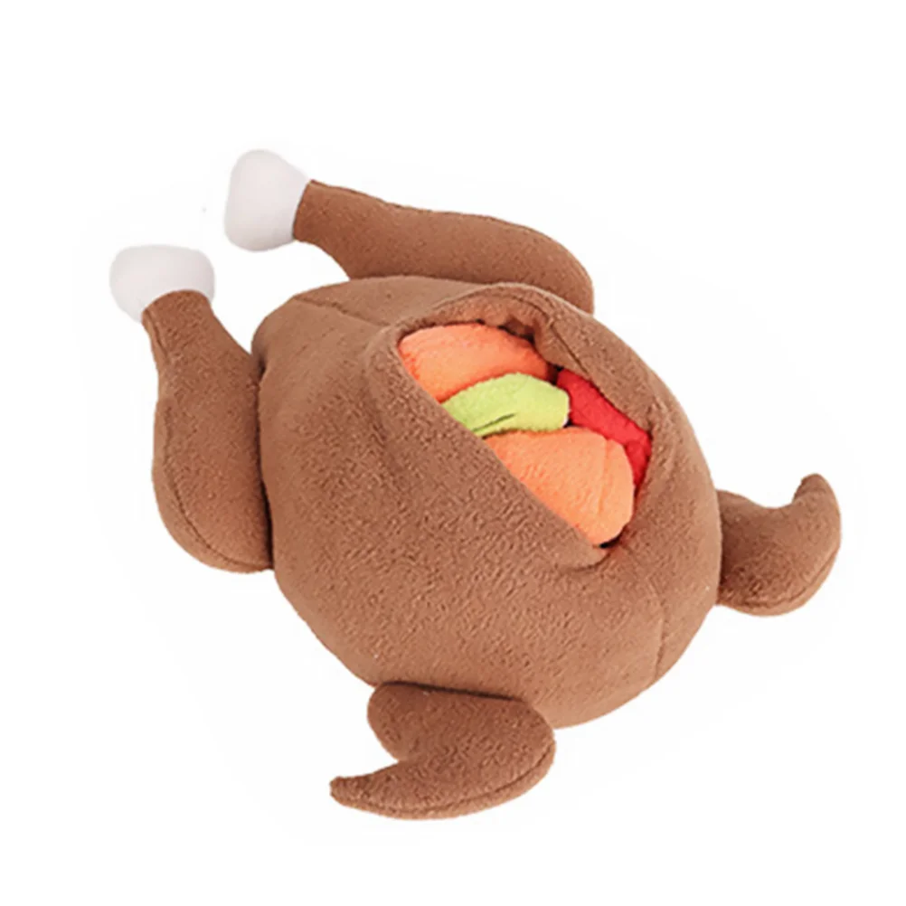 

Pet Plush Toys Smelling Puppy Chew Dog Bite Lovely Teething Chewing Stuffed Molar Sniff Training Turkey Design Food Nose walk