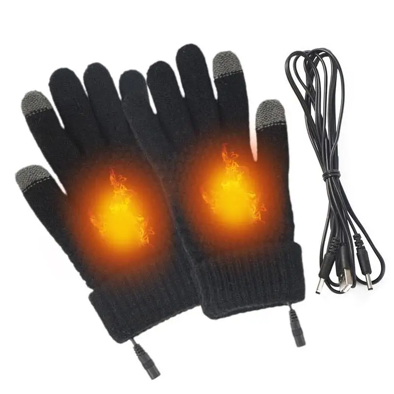 Winter Heated Gloves With Built In Heating Sheet Reliable USB Charging Electric Bike Gloves For Winter Outdoor Indoor Activities