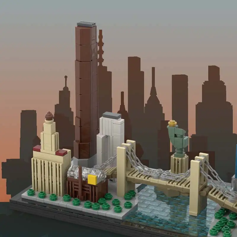 MOC Индивидуальные строительные блоки Washington D.C. Skyline City Модульная модель