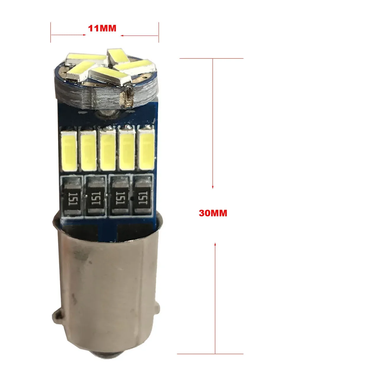 Фото 10 шт. светодиодных ламп Ba9s T4W белого света, 14-15 SMD, T11 H6W, комплект светодиодных ламп Canbus для салона автомобиля, освещения салона и карты для Audi A4 B6 B7 Sedan №5