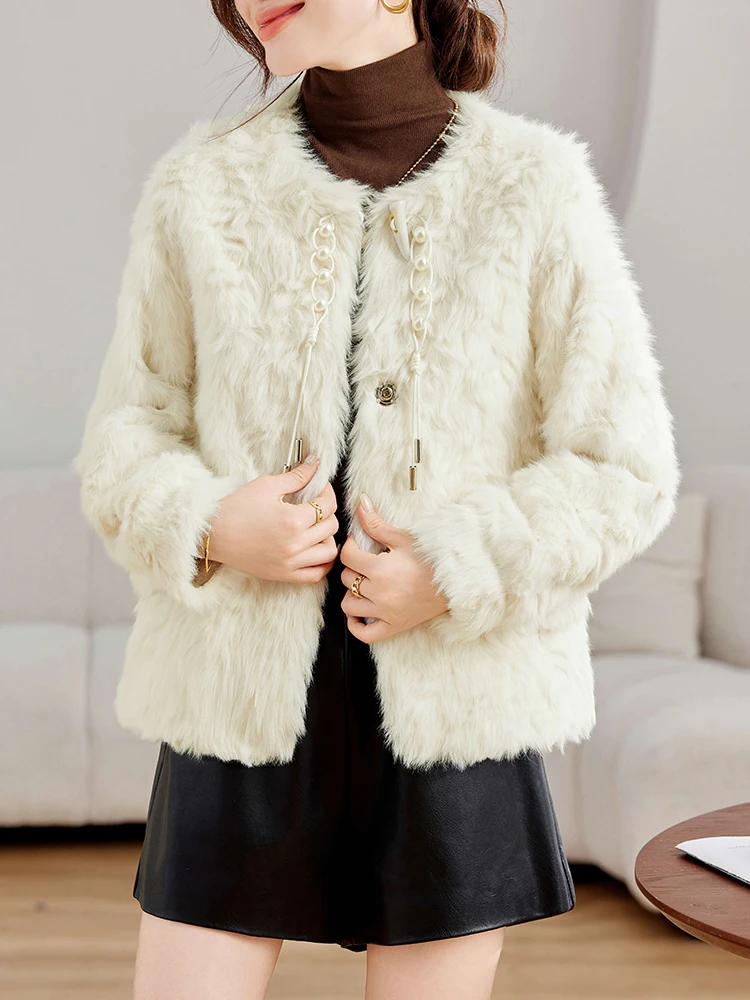 Новая свободная универсальная верхняя одежда из искусственного меха в китайском