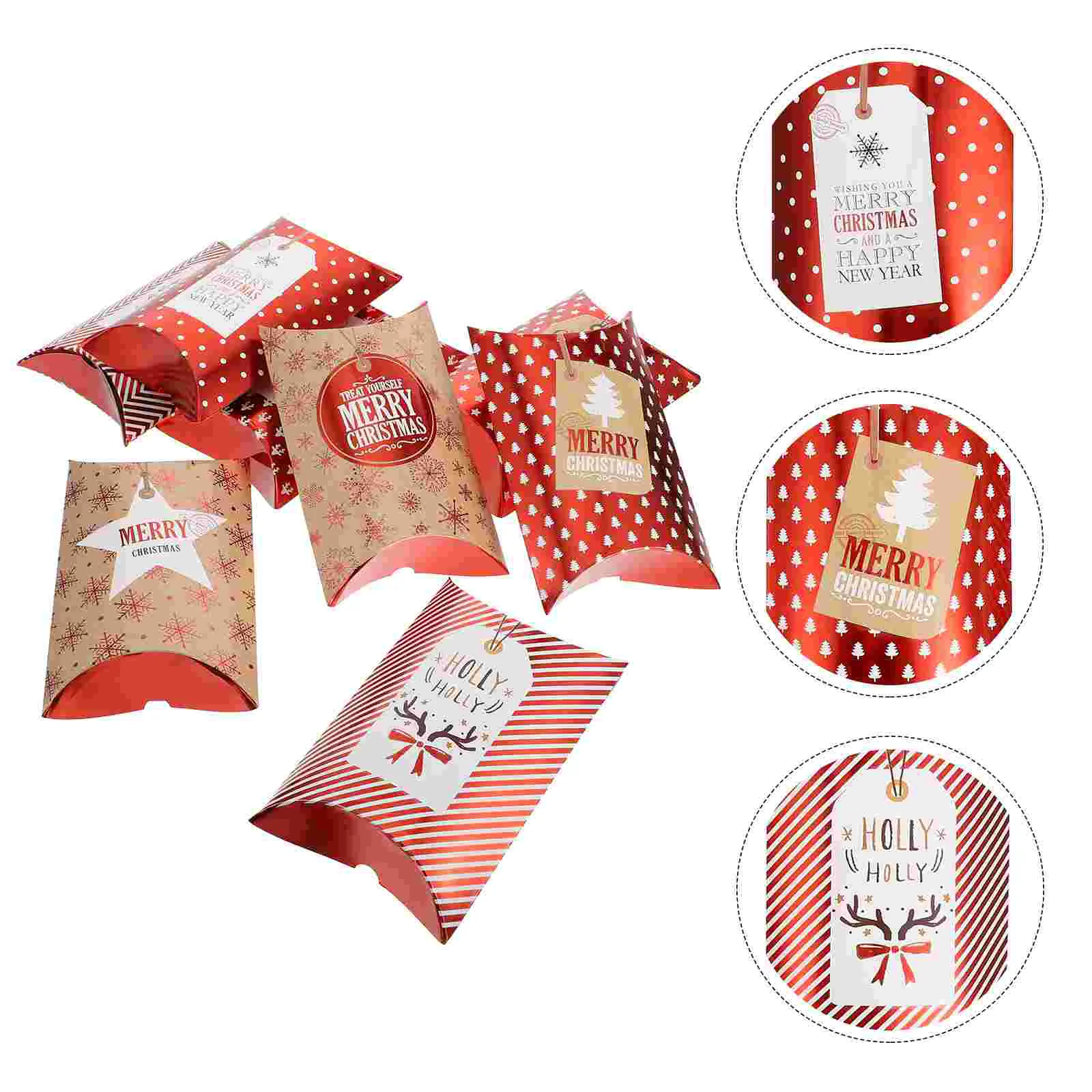 

8pcs Portable Multipurpose Storage Boxes Xmas Candy Containers Christmas Gift Boxes