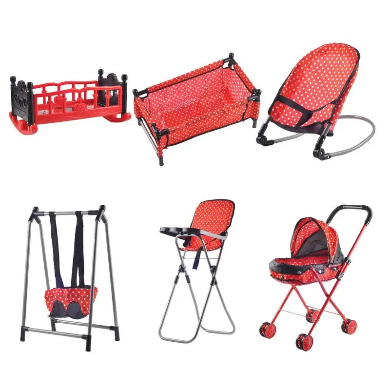 

Baby Stroller Baby Doll Rocking Chair Dining Chair Pretend Play Toys Lovely Immersive Role Play Toys For Toddlers Boys Girls